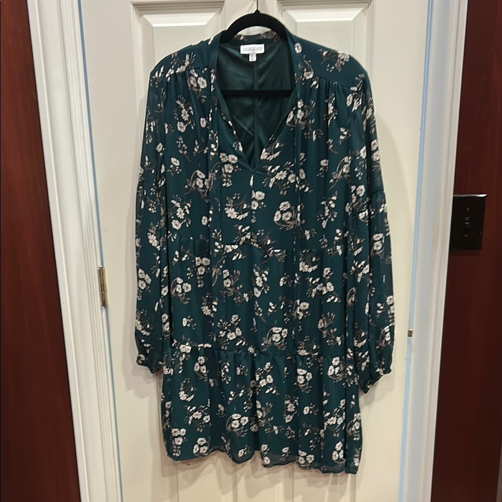 Luxology Deep Green Floral Dress